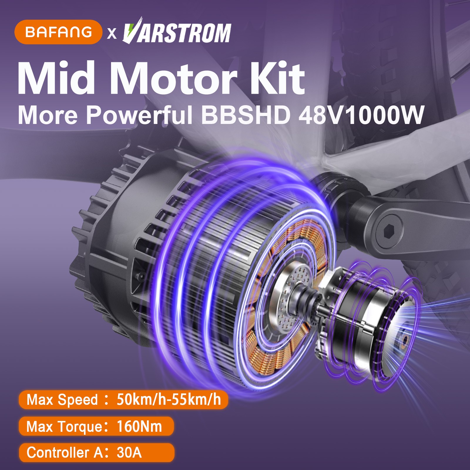 48V 1000W BAFANG Ebike Drive 68-120MM BBSHD Mid Drive Motor Kit Conversion Kits