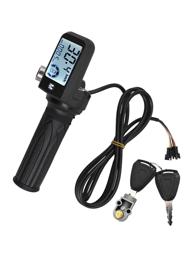 1PCS E Bike Throttle Control Handle LCD Display With 170cm Cable And Keys