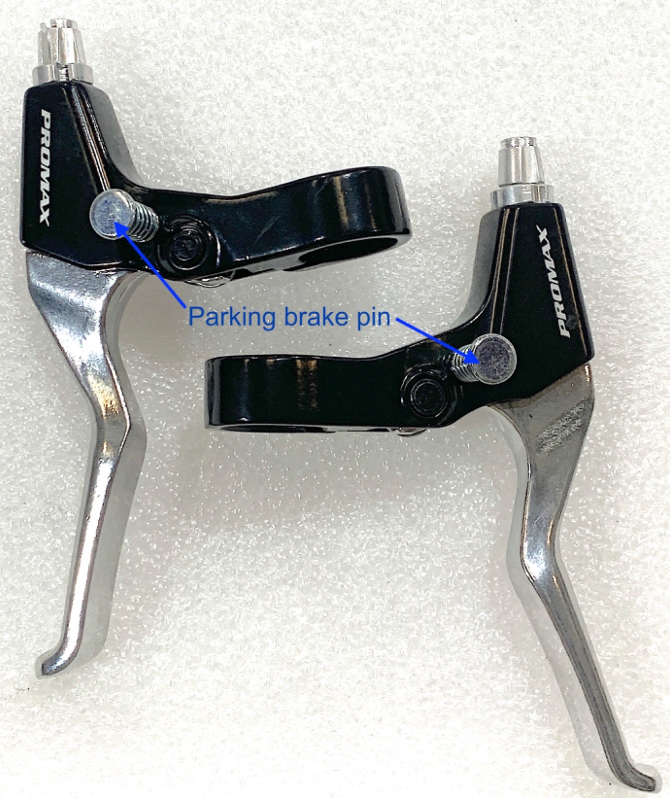 Promax brake levers with parking brake pin