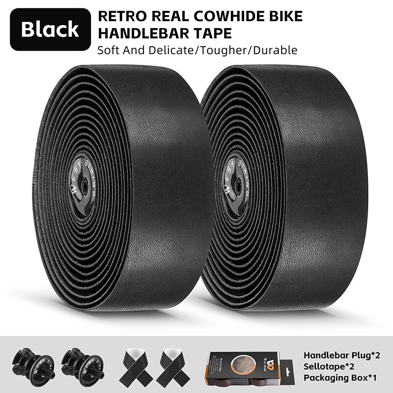 West Biking Road Bike Bicycle Handlebar Tapes Cowhide Leather Cycling Handlebar Tape