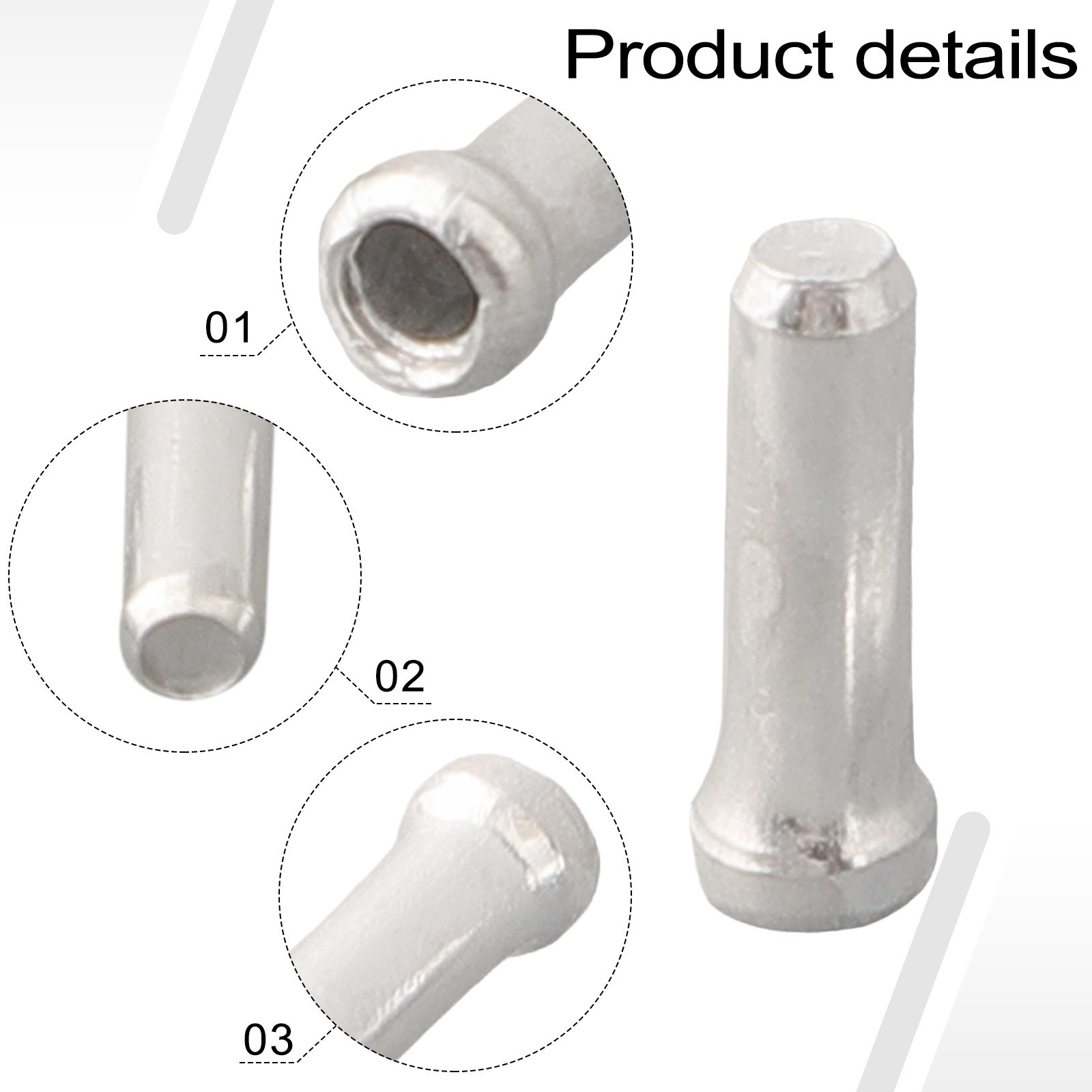 Accessories Cable End cap Ferrules 1.1cm*0.3cm Aluminum Bicycle Cycling