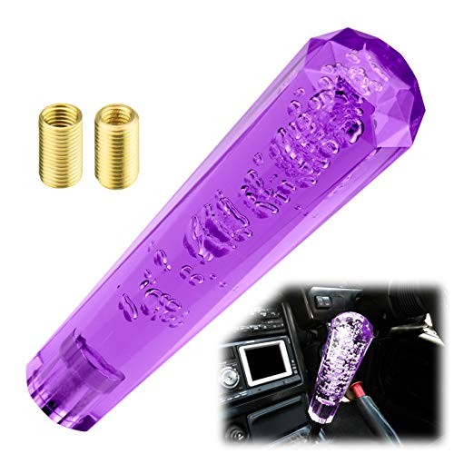 Shift Knob Stick Crystal Transparent Bubble Throw Gear Shifter 20cm Purple
