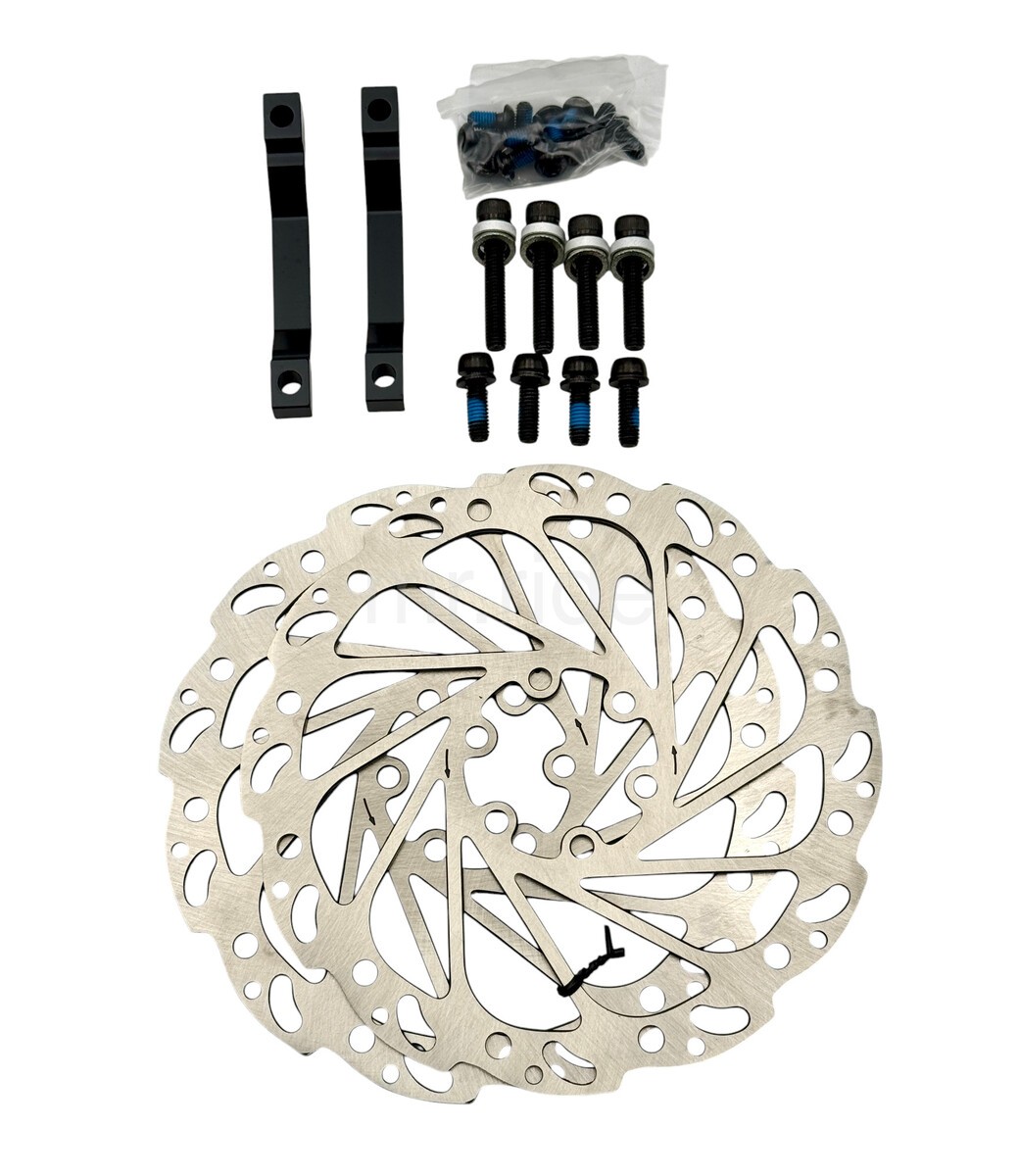 JUIN R1 Cable-Actuated Hydraulic Road Bike Disc Brake set with 160mm rotors Blue