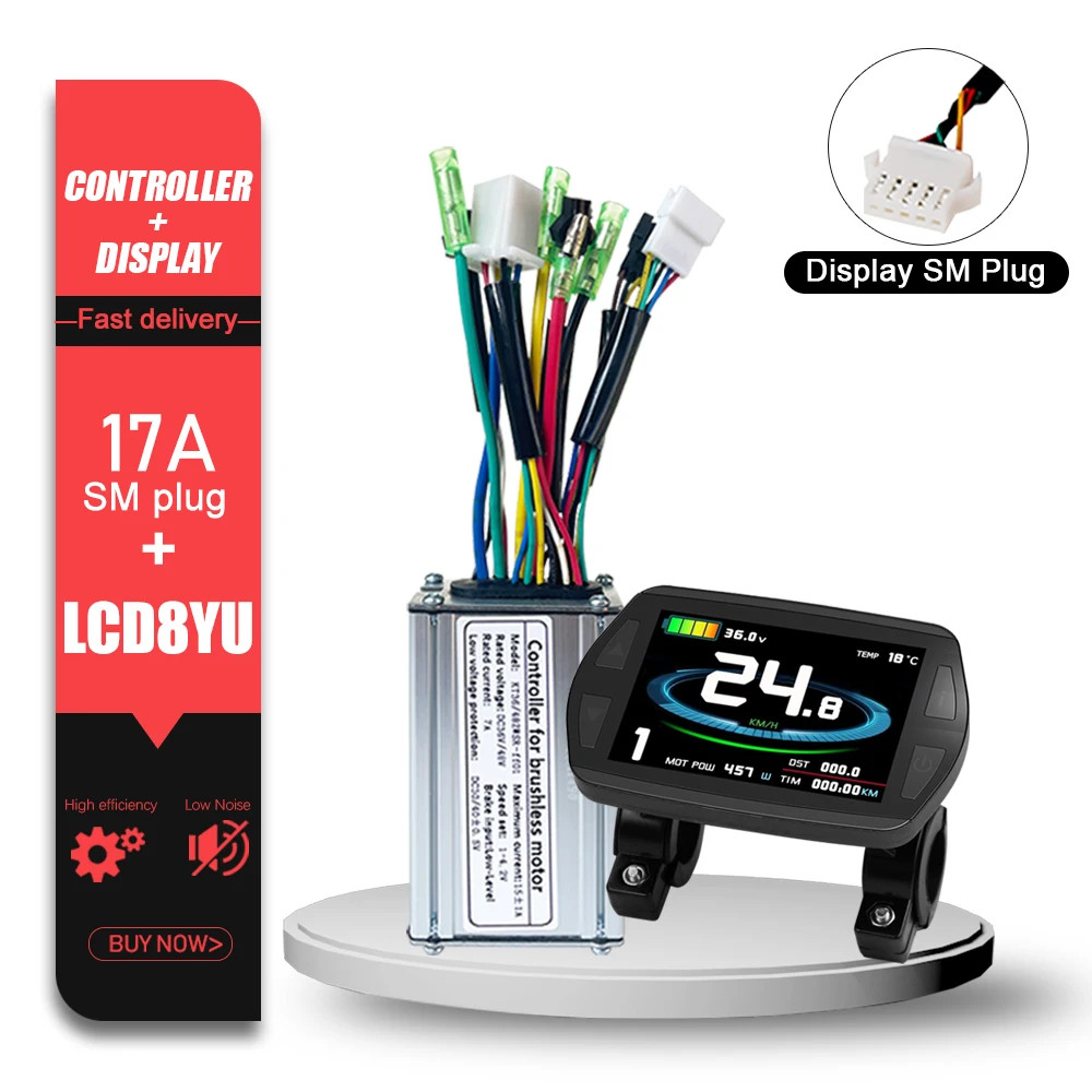 Electric Bike KT Brushless Controller 36V 48V 15A/17A/22A/30A/35A/50A SM Plug
