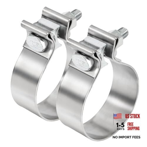 2.75 inch Exhaust Clamp, 2 3/4 Exhaust Clamp Stainless 2.75 Exhaust Clamp 2pcs