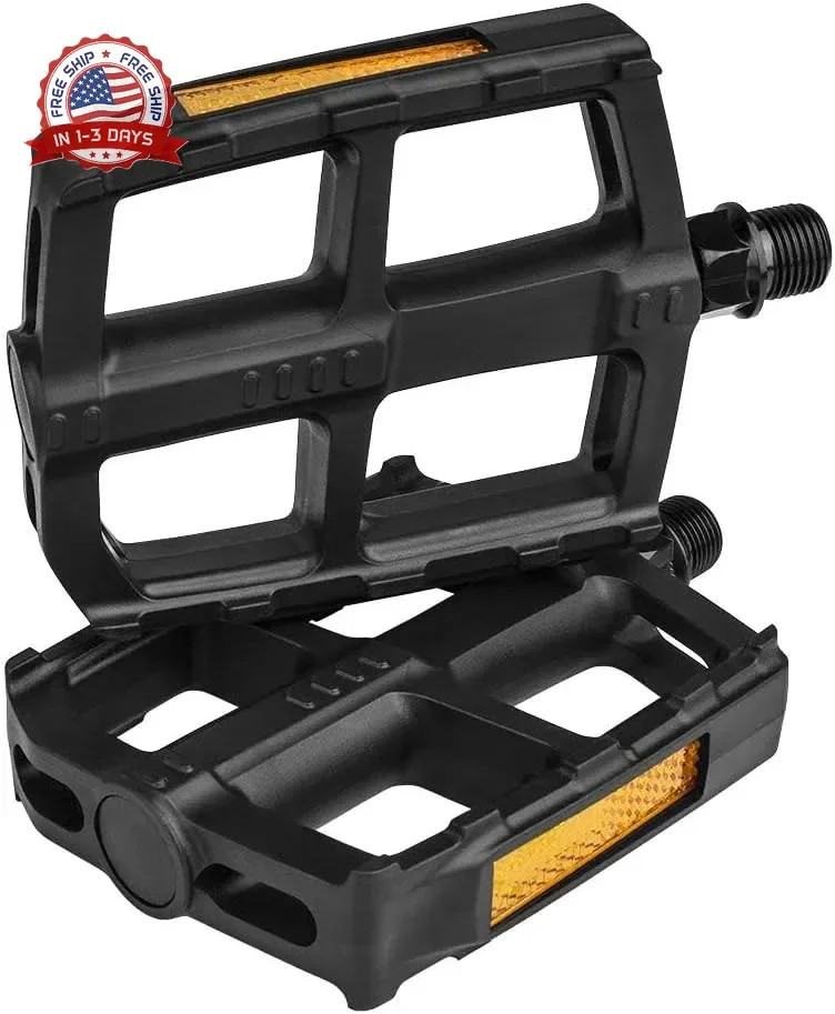 BV Bike Pedal – Universal Fit Bicycle Pedals 9/16″ Compatible, Non-Slip & Durabl