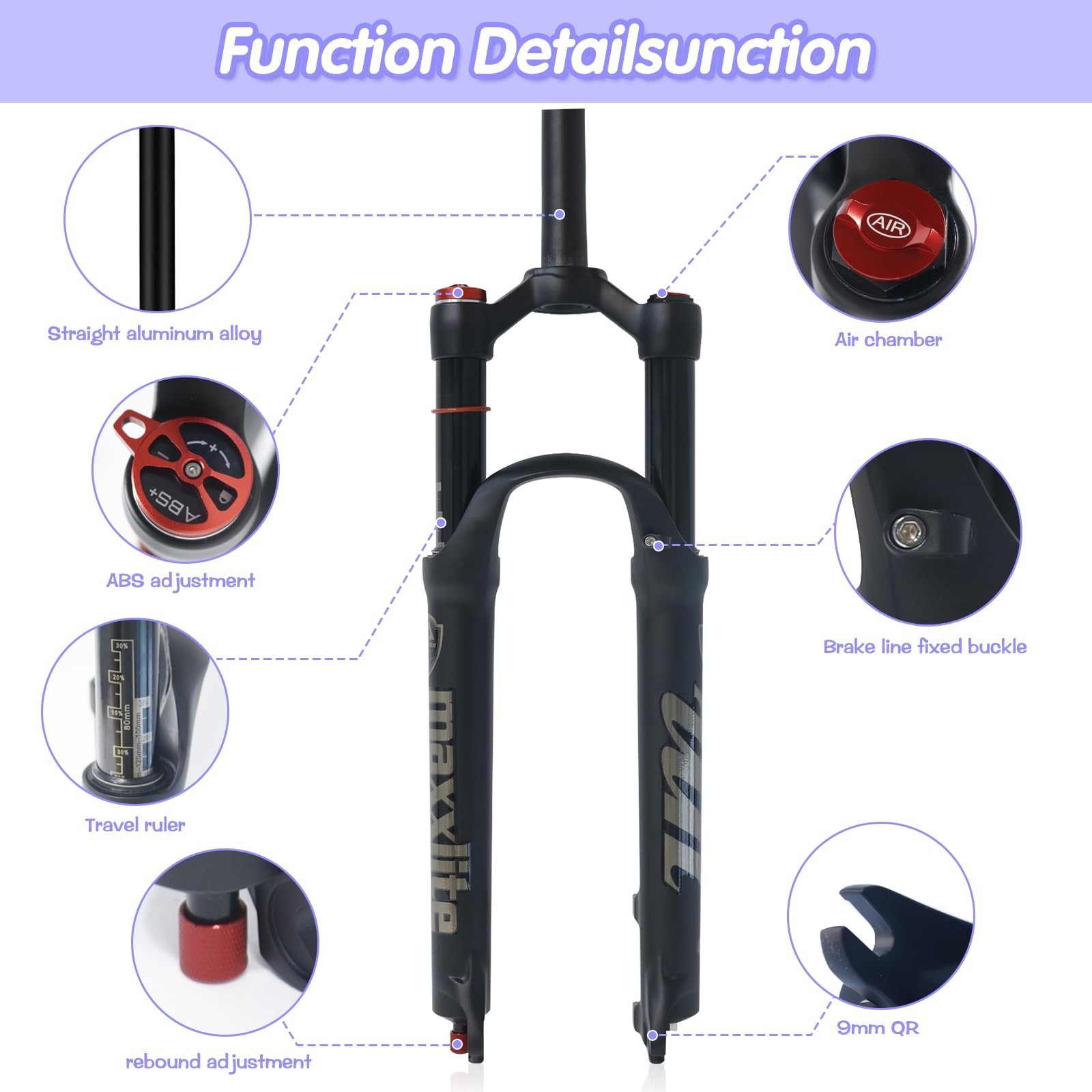 ZTZ Mountain Bike Fork,26 27.5 29 inch MTB Suspension Air Fork ，Rebound A