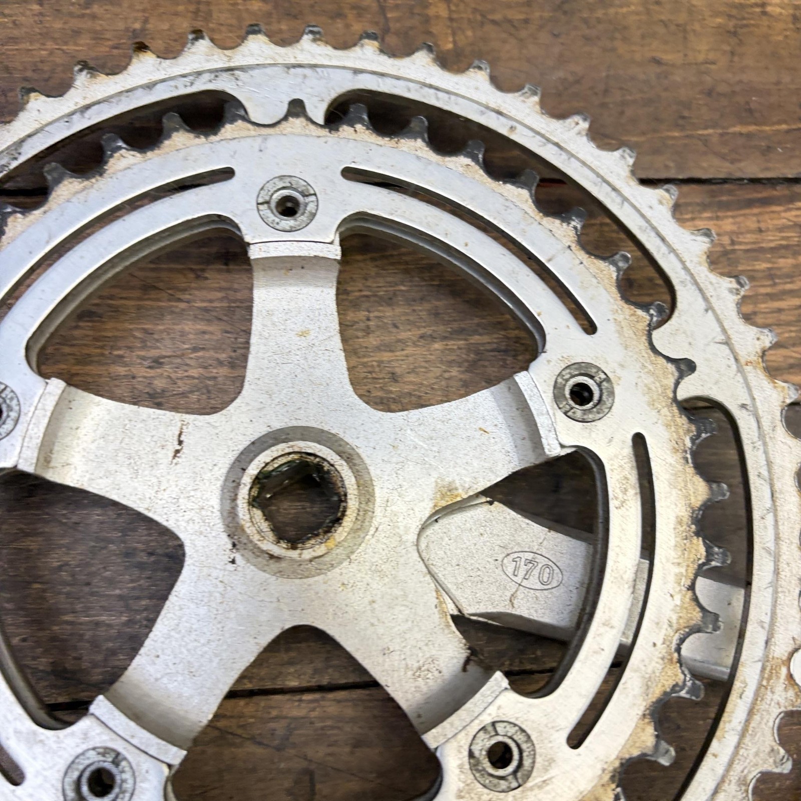 Vintage SR Double Crankset 170mm 118 BCD 52/40T Road Bike Fits 70s Trek