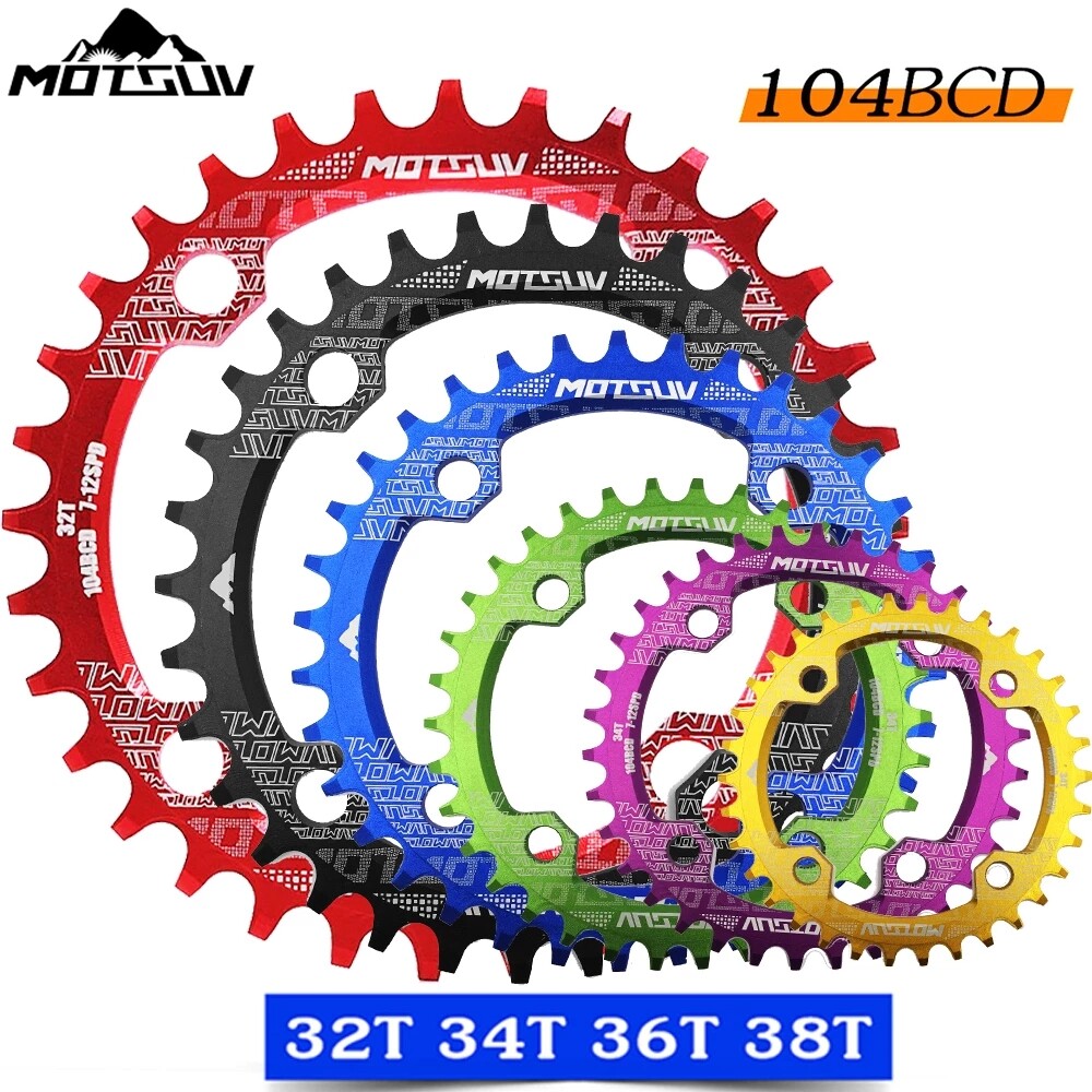 MOTSUV 104BCD Round Narrow Wide Chainring MTB Bike 32T 34T 36T 38T Crankset