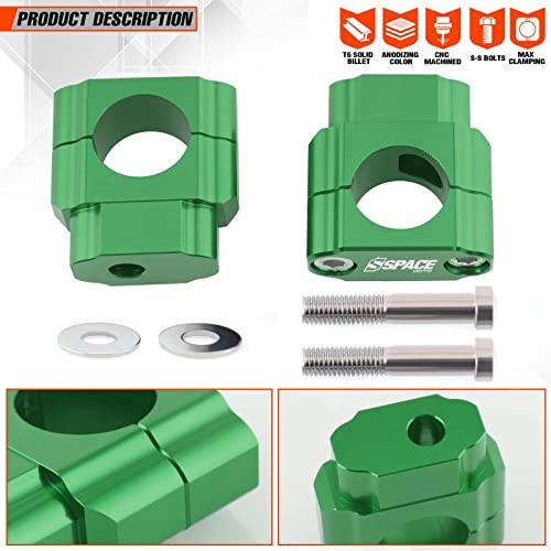 Universal Dirt Bike Handlebar Mounts- Motorcycle Handlebar Riser Mounting Green