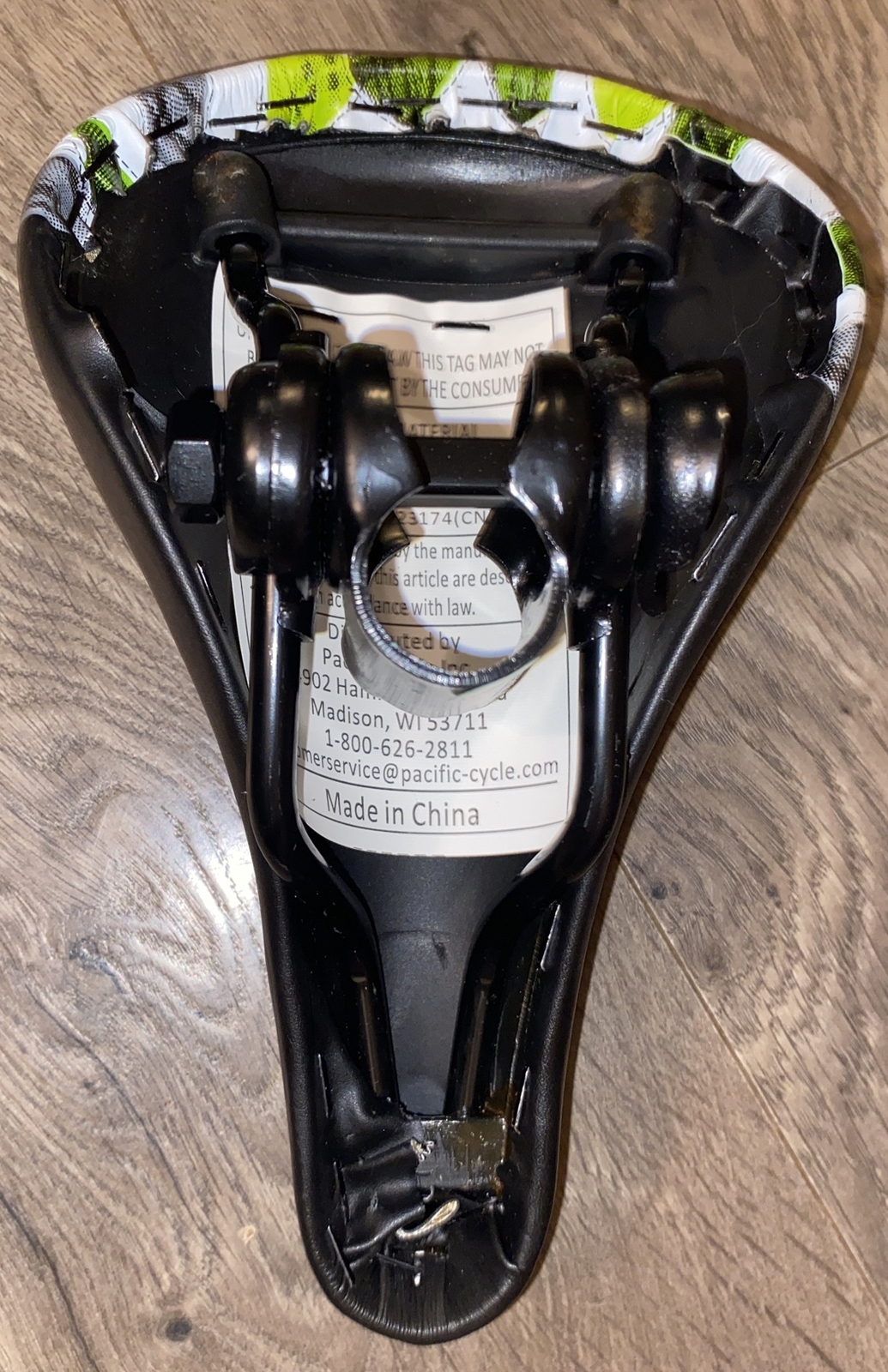 Kids Bike Seat Bike Saddle Black Geometric Cushion Comfort Pad Waterproof New