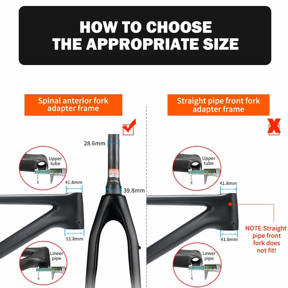 MTB Bicycle Carbon Fiber Rigid Fork 26er 27.5er 29er Tapered Tube 1-1/8 To1-1/2