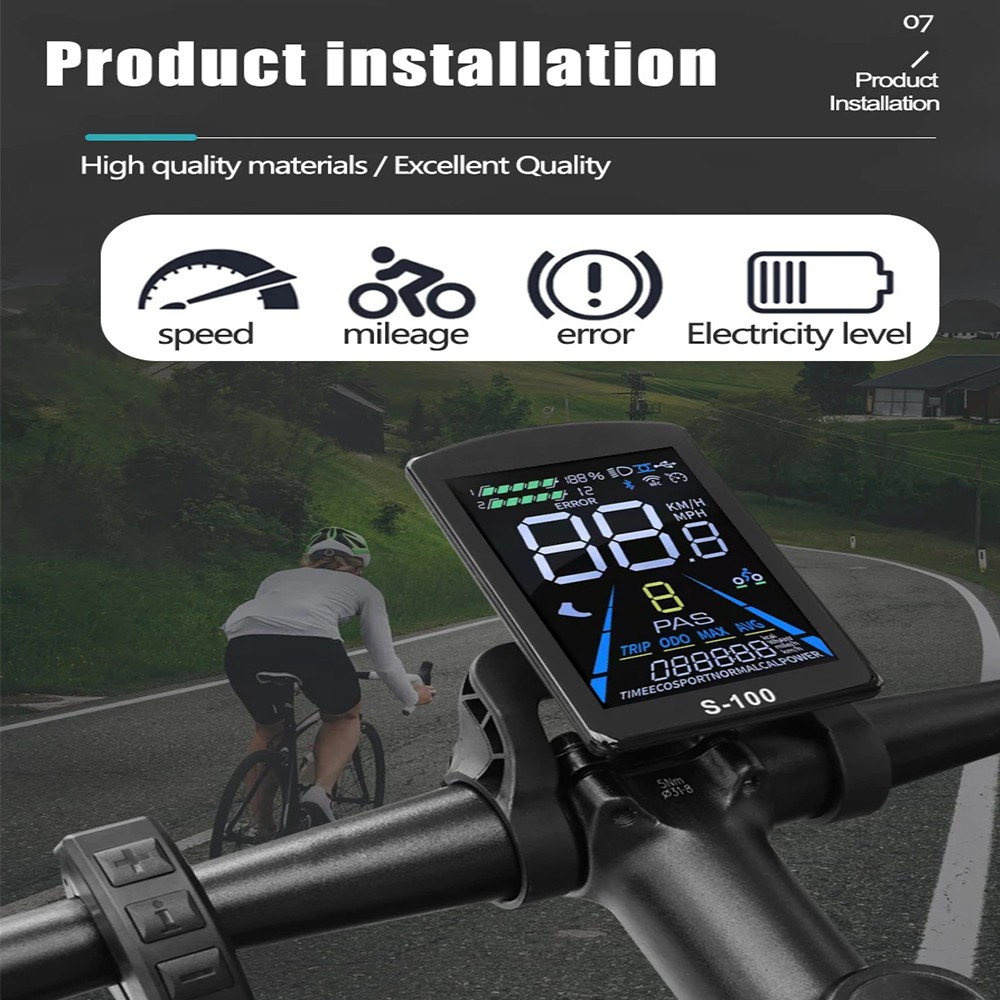 E-Bike 48V-72V 1000W-3000W 60A Dual Mode Sine Wave Controller w/ Display SM Plug