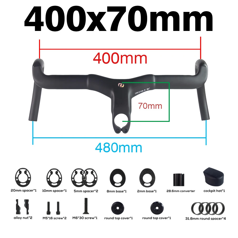 Gravel Integrated Cockpit Drop Bar Internal Cable Routing Bike Carbon Handlebar