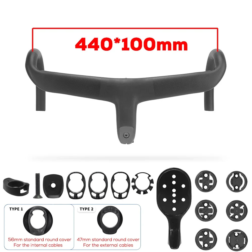 Full Internal Cable Road Bike Handlebar Carbon Integrated Cockpit OD1 Handlebar