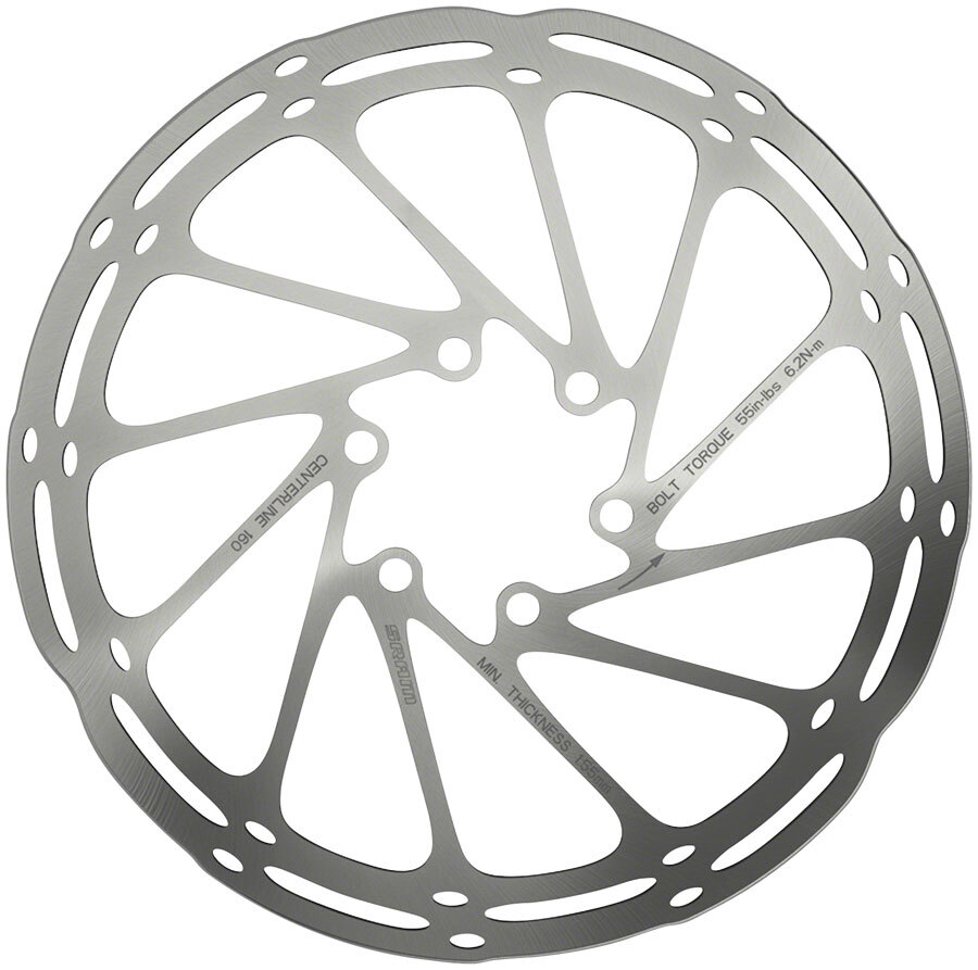 SRAM CenterLine Disc Brake Rotor – 220mm, 6-Bolt, Silver