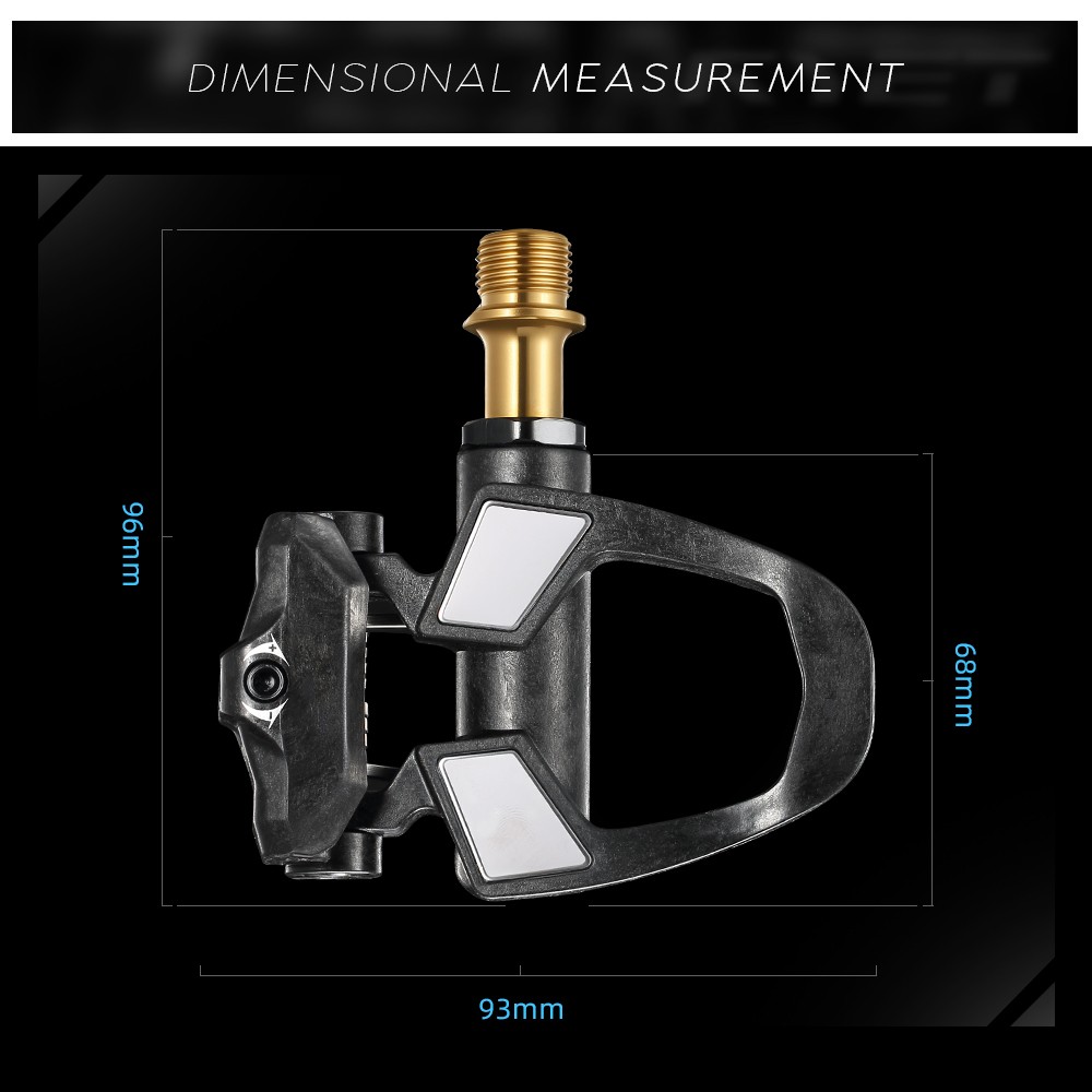 RYET Carbon Road Bike Pedals 198g Titanium Spindle DU Bearings 6° Float SPD