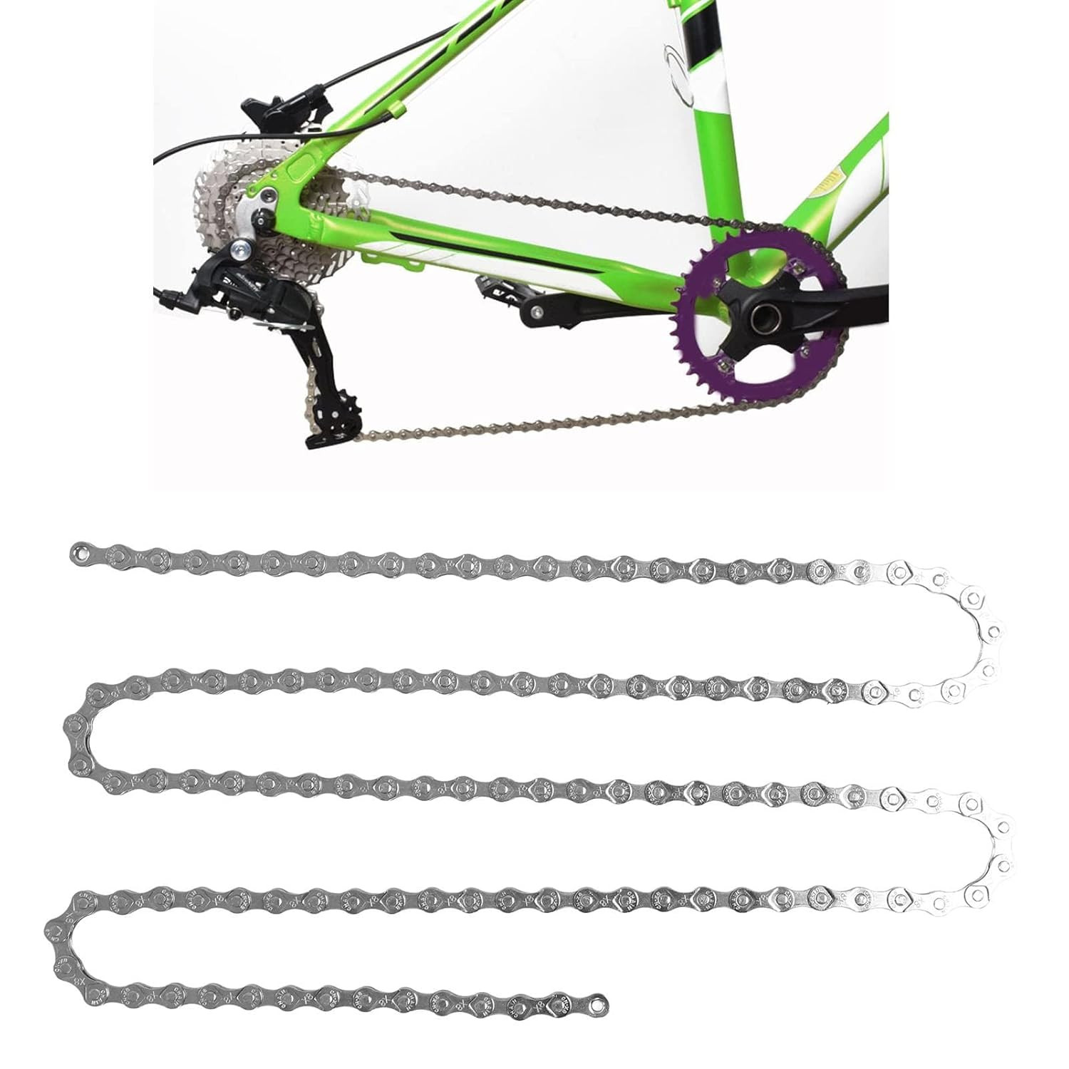 Stainless Steel Bike Chain for 6/7/8 Speed Bicycles – Articulating Buckle Res…