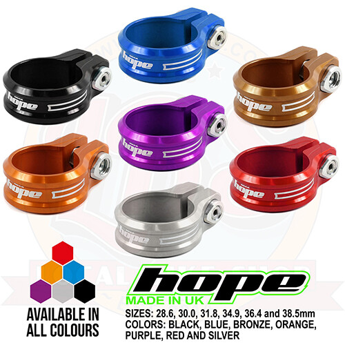 Hope Bolt On Seat Seatpost Clamp – All Colors and Sizes – Brand New