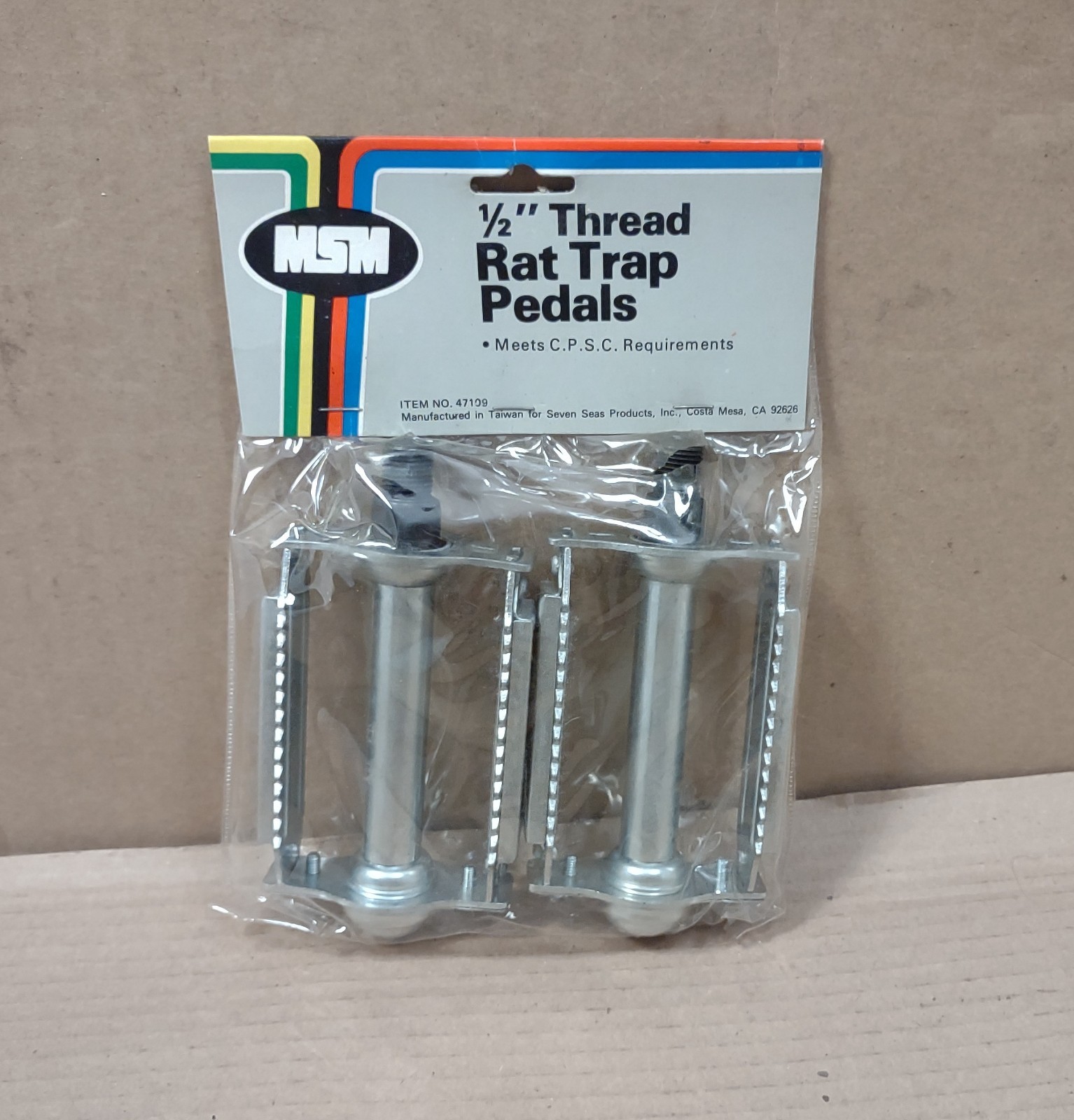 Vintage NOS Bike Wellgo Rat Trap Pedals 1/2″