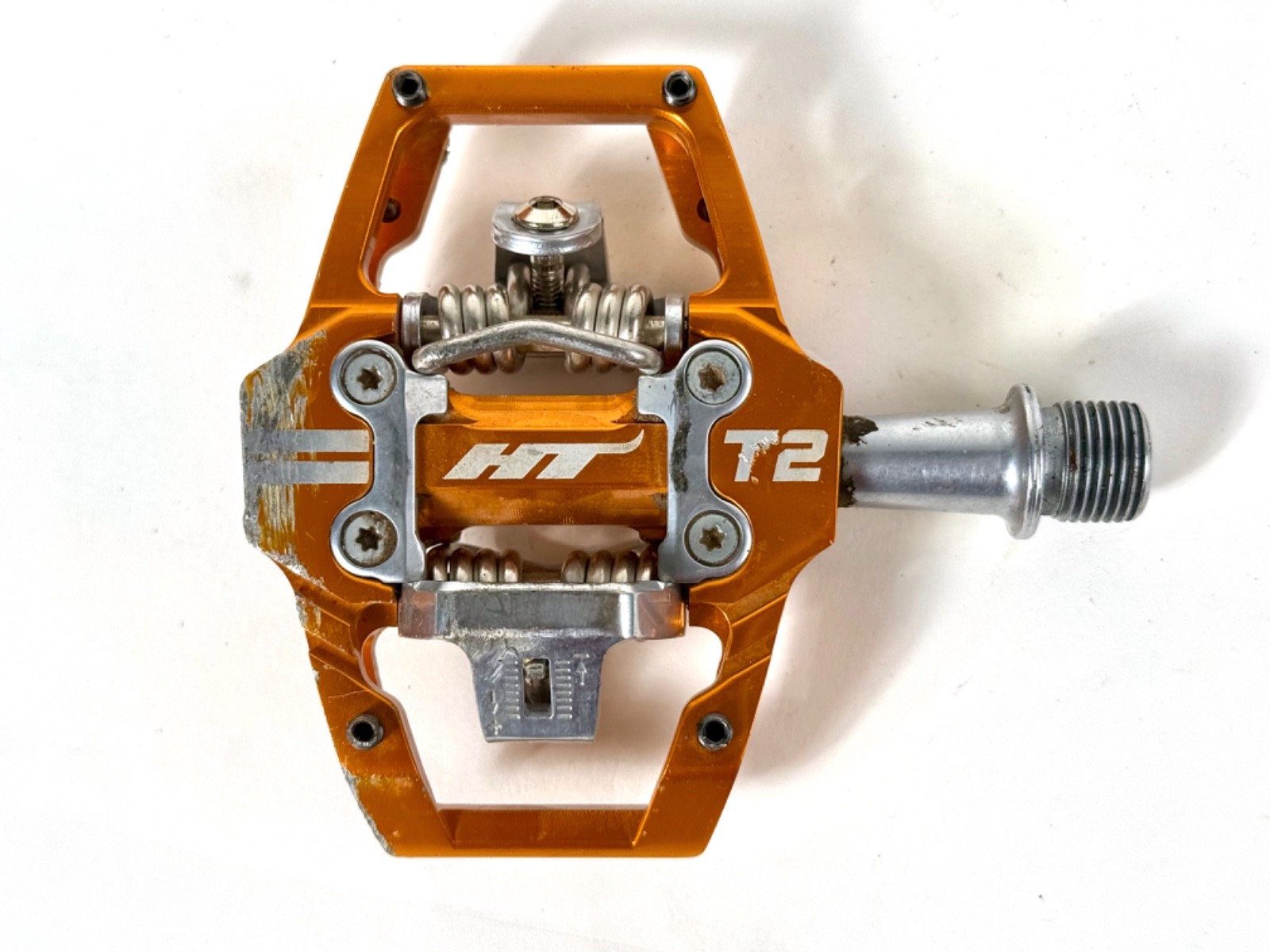 HT Components T2 Enduro Race Mountain Bike CrMo Clipless Pedals + new cleats MTB