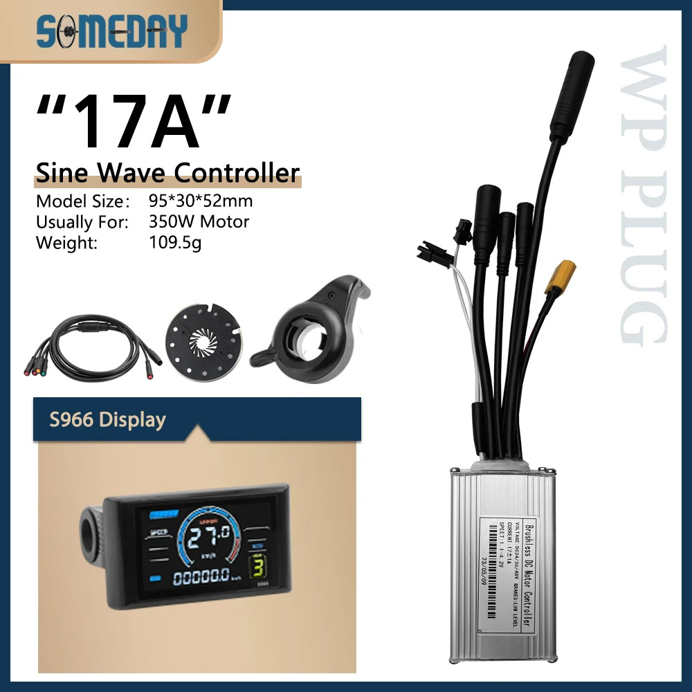 Ebike Three-Mode 17A-30A Sinewave Waterproof Controlle 24V-48V 250W-1000W Motor