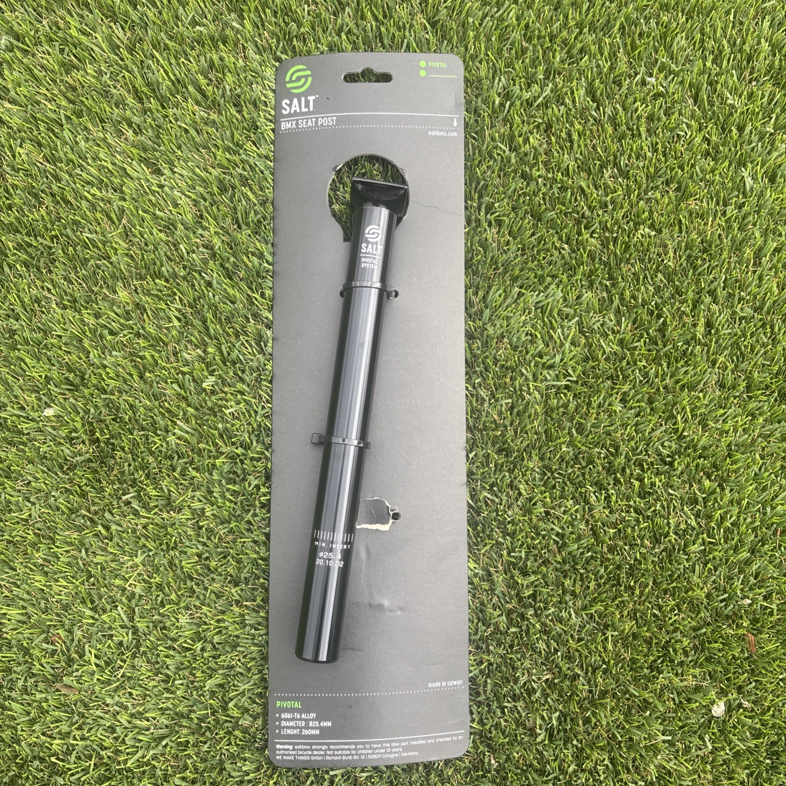 SALT Pivotal 260mm BMX Seat Post 25.4 Black