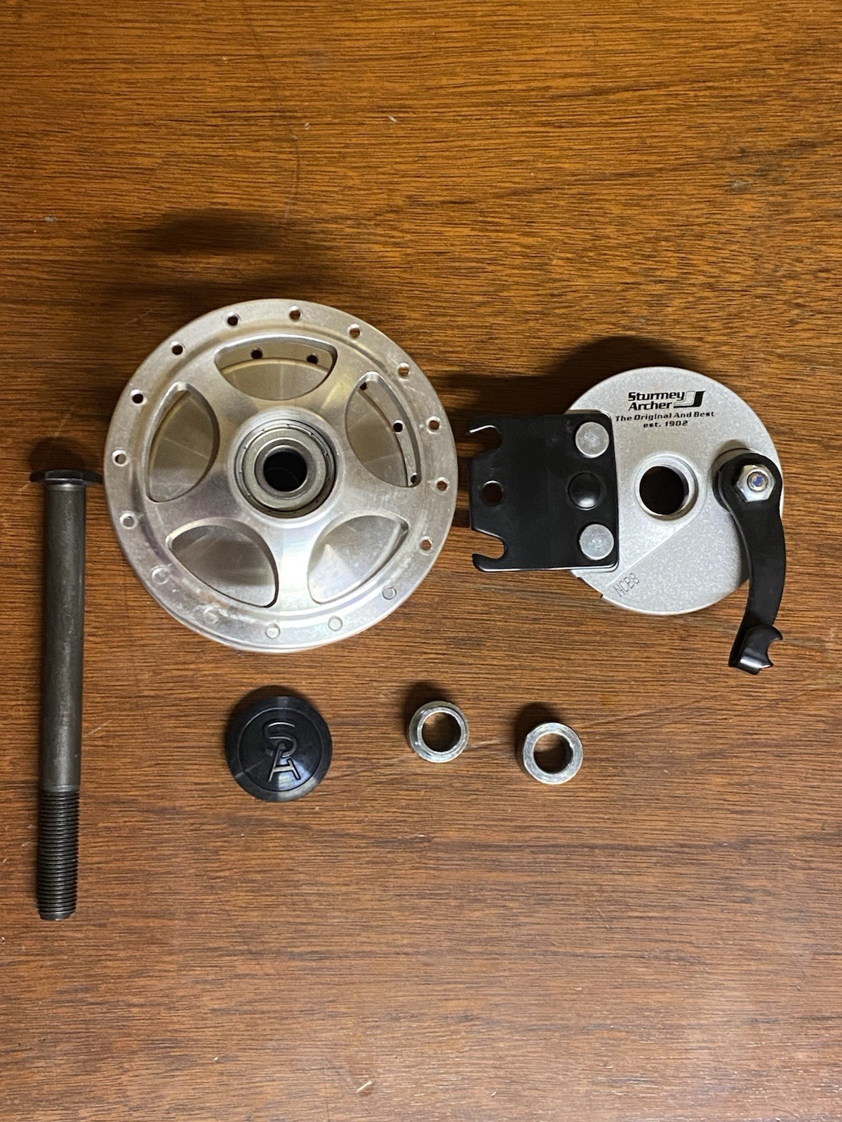 Sturmey Archer X-SD 70mm Front Drum Brake Hub Kit Solid Axle 32H Silver *Rare*