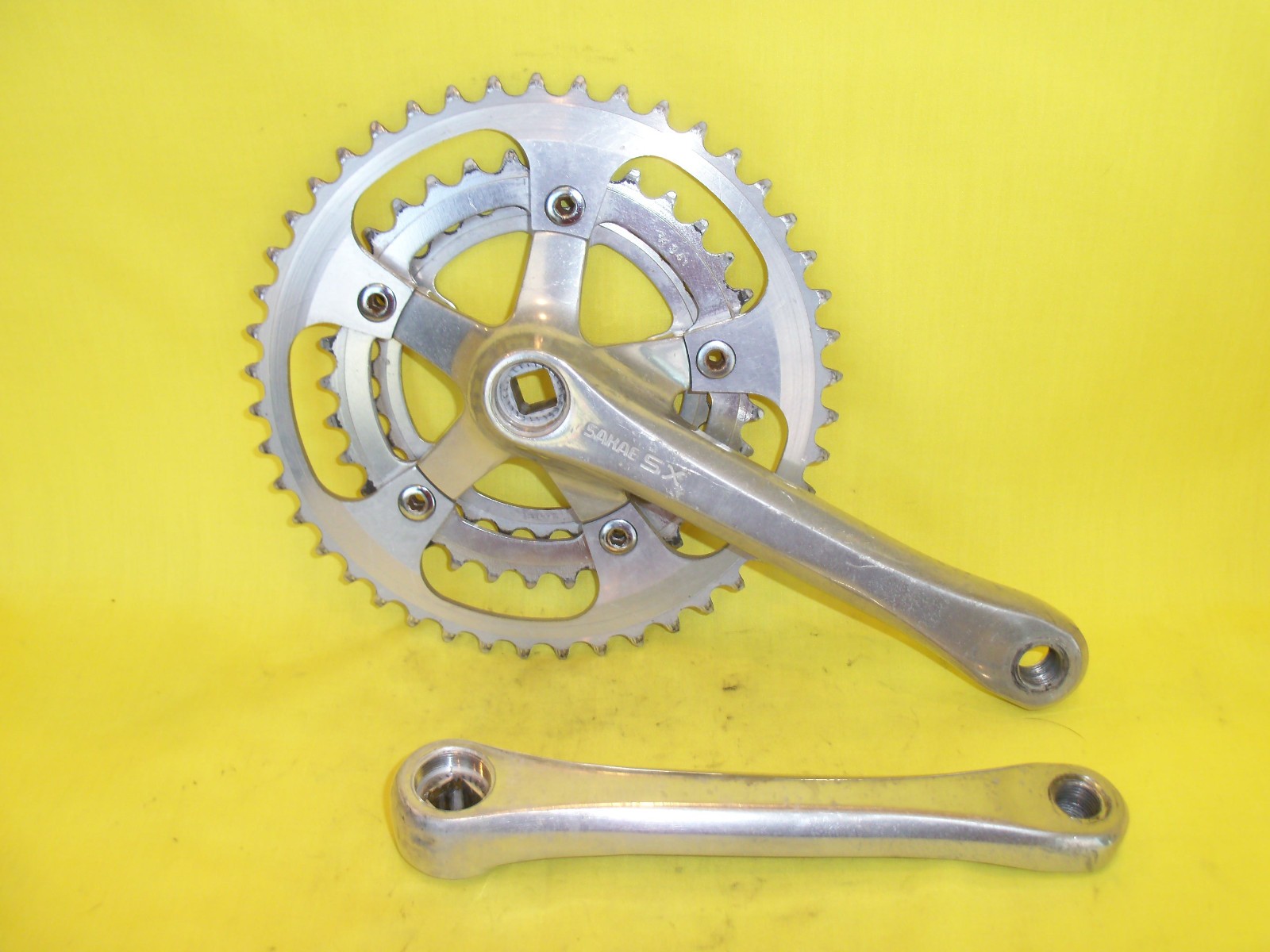 Vintage 1985 Sakae SX Triple 175 mm Crankset, 28/34/45