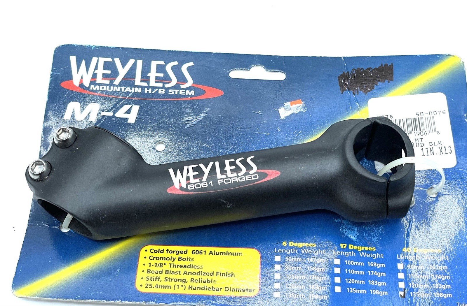 Weyless High Rise MTB’s/ Hybrid Stem 135mm / 40 Degree Rise NOS