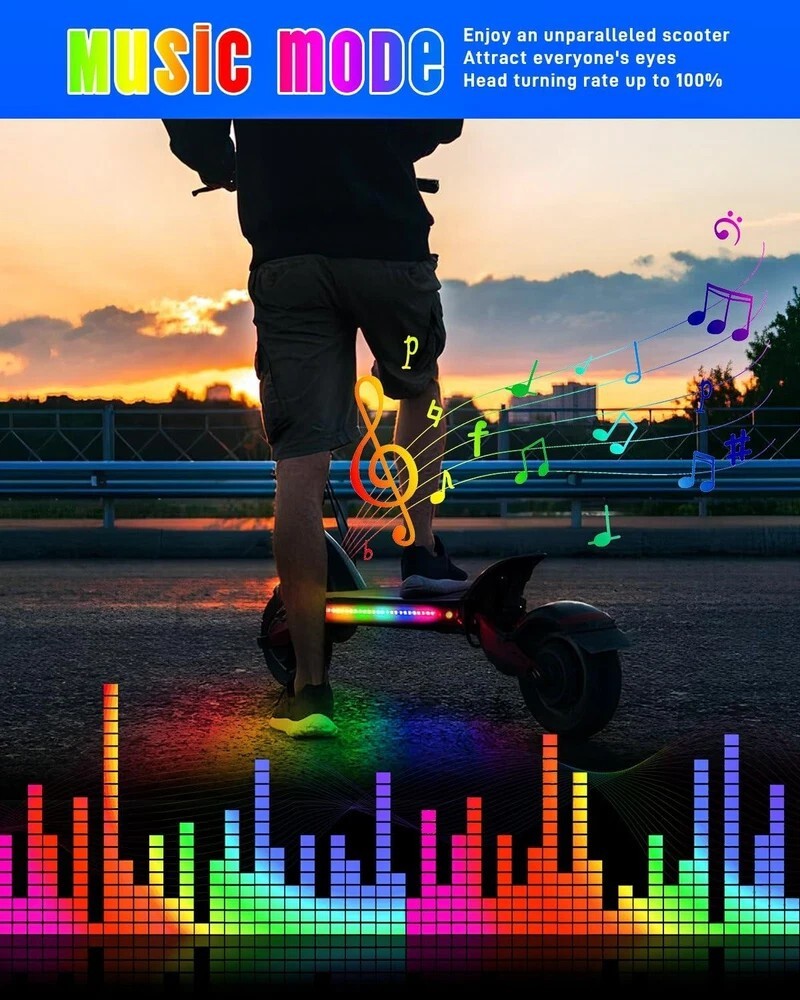 Led Lights for Scooter Night Riding, Battery Powered Remote & APP Controlled Col