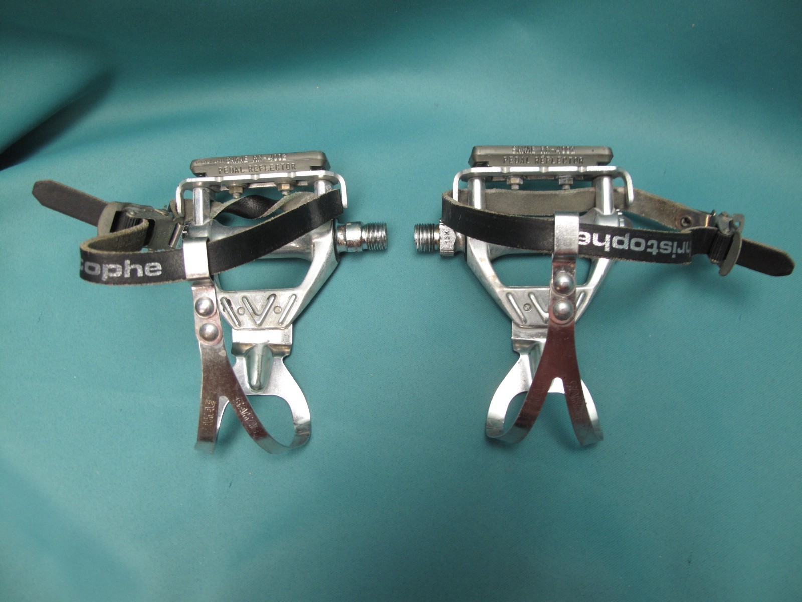 Vintage SR Sakae Ringyo SP-12 Alloy Pedals with Large Toe Clips & Straps 9/16″