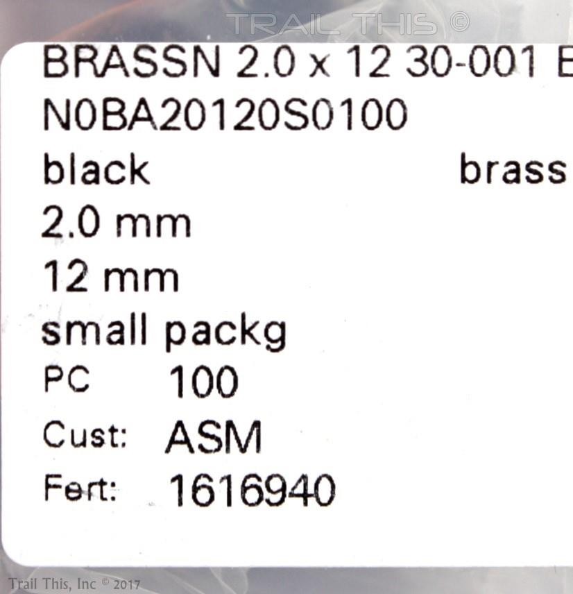 100 DT Swiss 2.0 12mm Brass Spoke Nipples Black for Bike Wheel 100-Count Box
