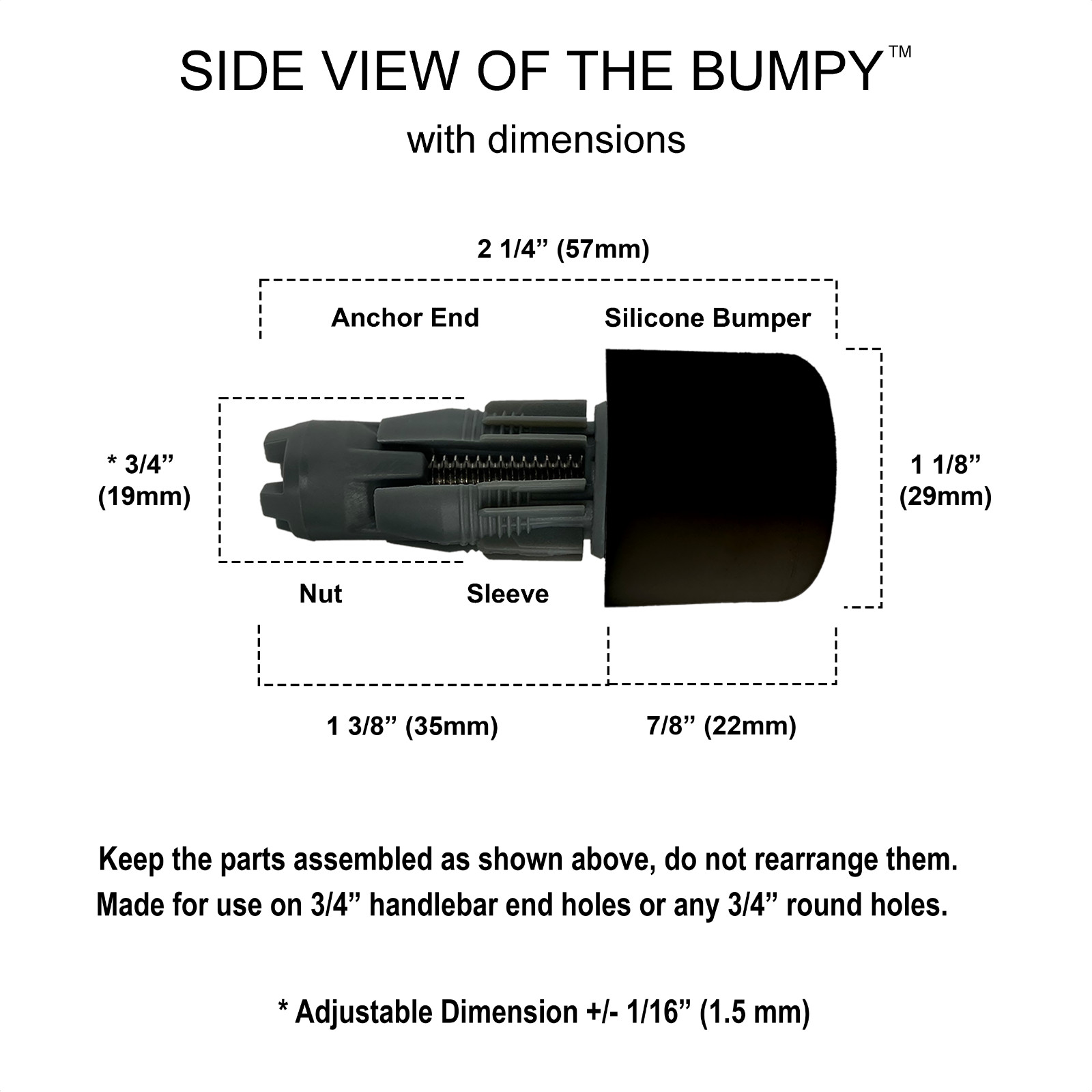 BUMPY END PLUG Bike Handlebar Soft Safe Secure Best Fit Grip Cap Black Pair