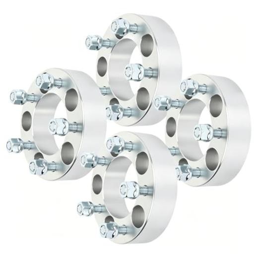 4PCS 5 Lug Wheel Spacers 5×4.5 to 5×4.5 12×1.5 82.5mm 1.5″ Silver Compatible