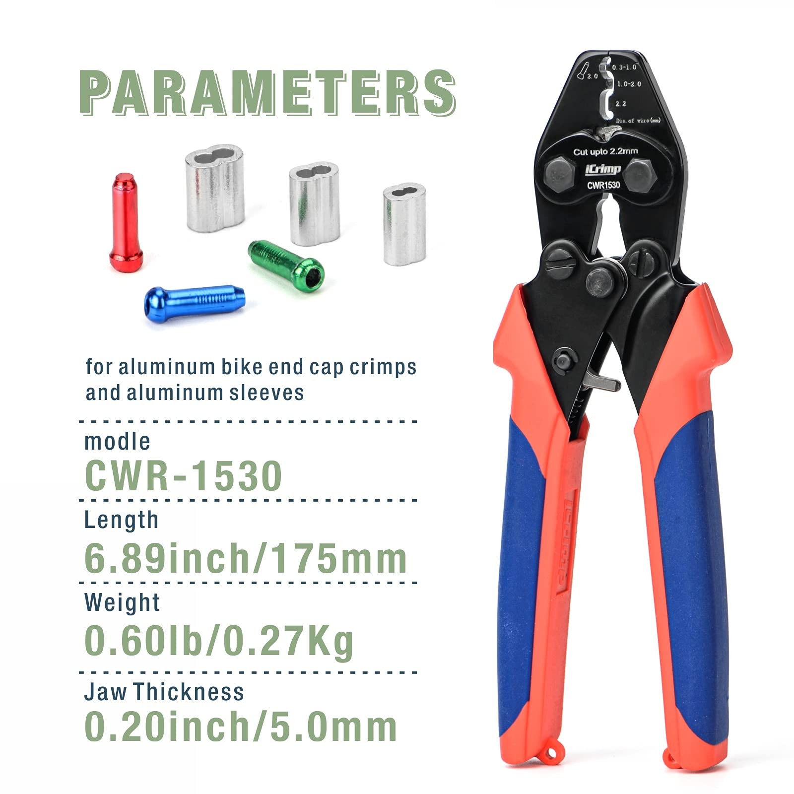 Bike Cable Crimper With Built In Cutter Heavy Duty Maintenance Tool Orange