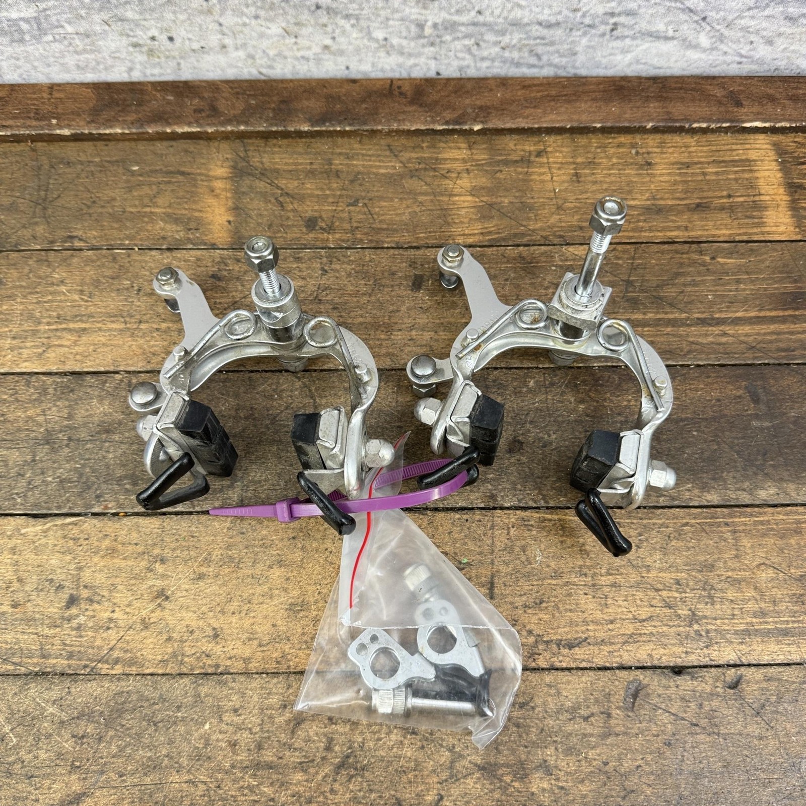 Vintage Dia Compe G Caliper Brakes Set Side Pull Silver Japan 80s 82 Front Rear