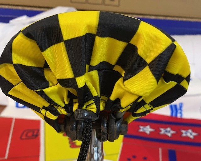 BMX Bicycle Seat Cover Vintage Style Bike Saddle Cover Old School Checked Ylw Bl