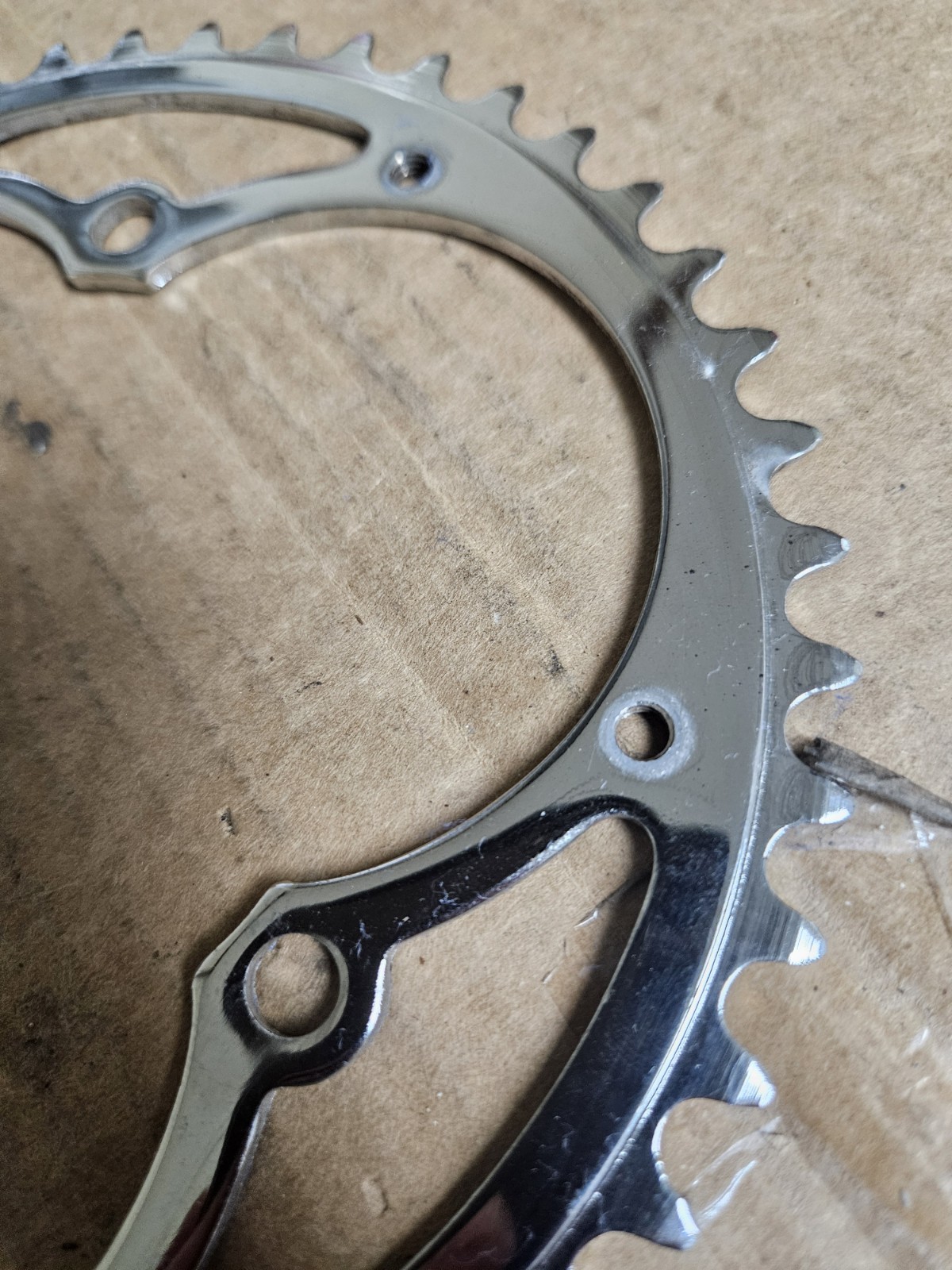 Vintage NOS 3 bolts Chainrings 52/47T for cottered crank, steel, Road 60s 70s
