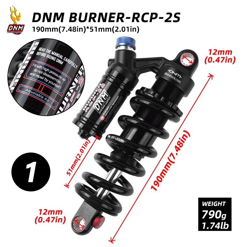 Mountain Bike Spring Shock Absorber Downhill DH Rear Shock 190-240mm 550lbs