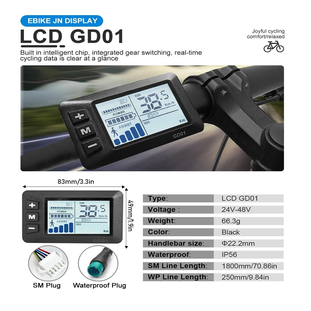 Ebike Display S866 S900 GD01 UKC1 UKC3 – SM/WP Plug LCD SUK