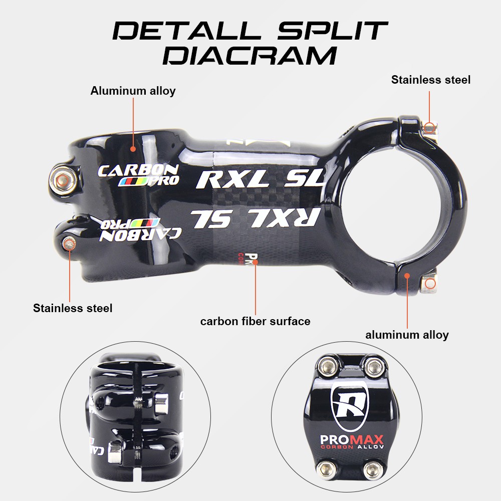 Carbon Bike Stem Handlebar Stems 6 Degree 31.8mm Aluminum Alloy 60-120 Bicycle