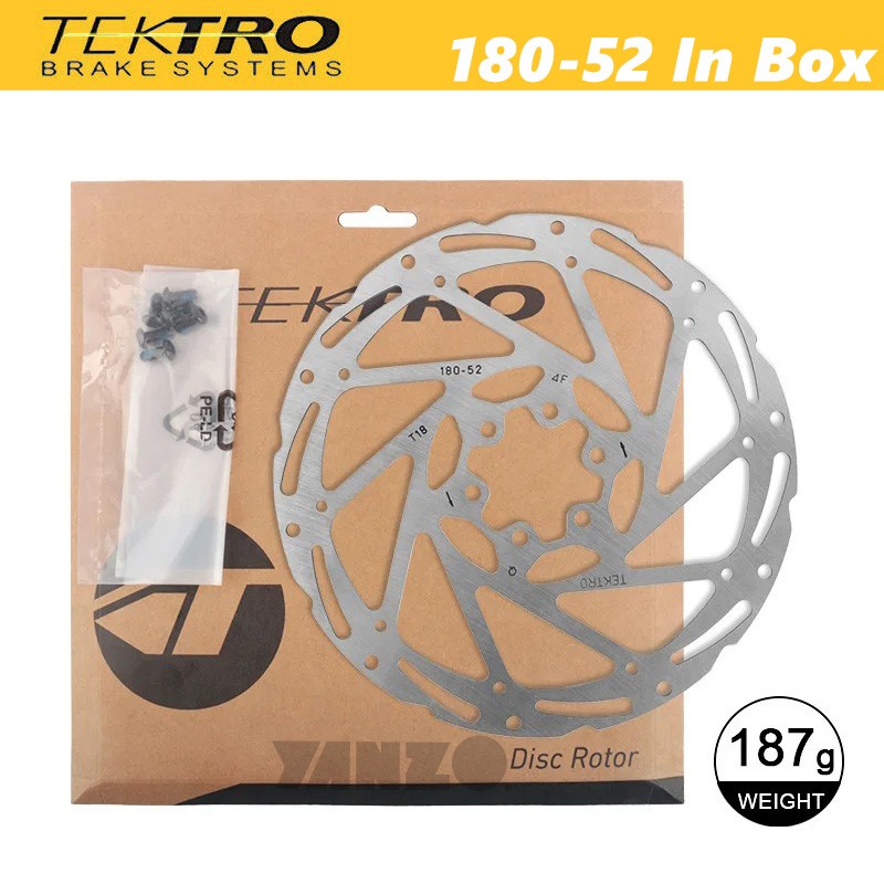 TEKTRO Bike Disc Brake Rotor TR180-52 6 Bolts 1.8mm Thickness 180-24 Upgraded