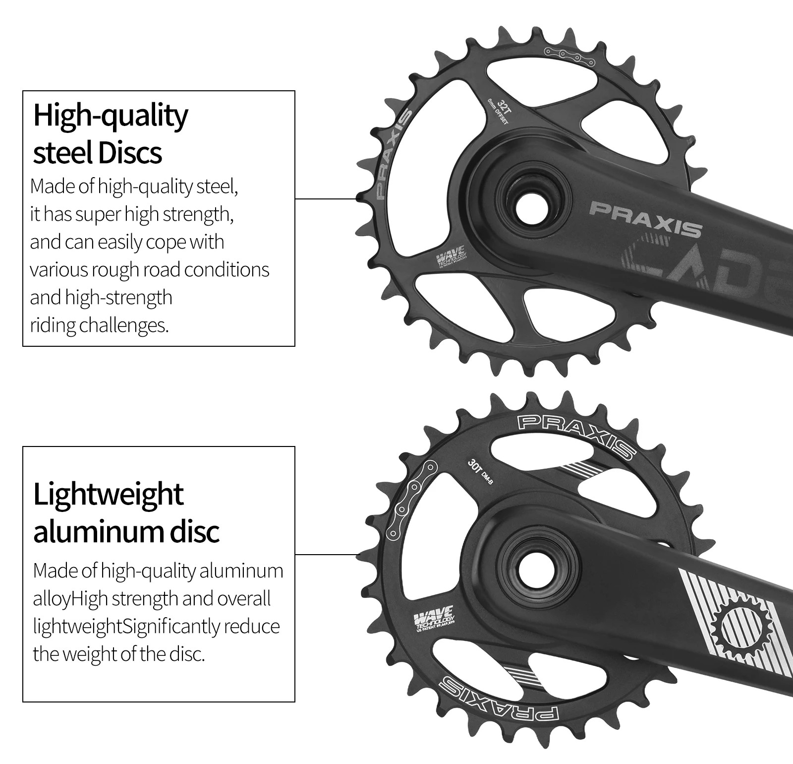 165/170/175mm 30T/32T Single Chainring Mountain Bike Hollow Integrated Crankset