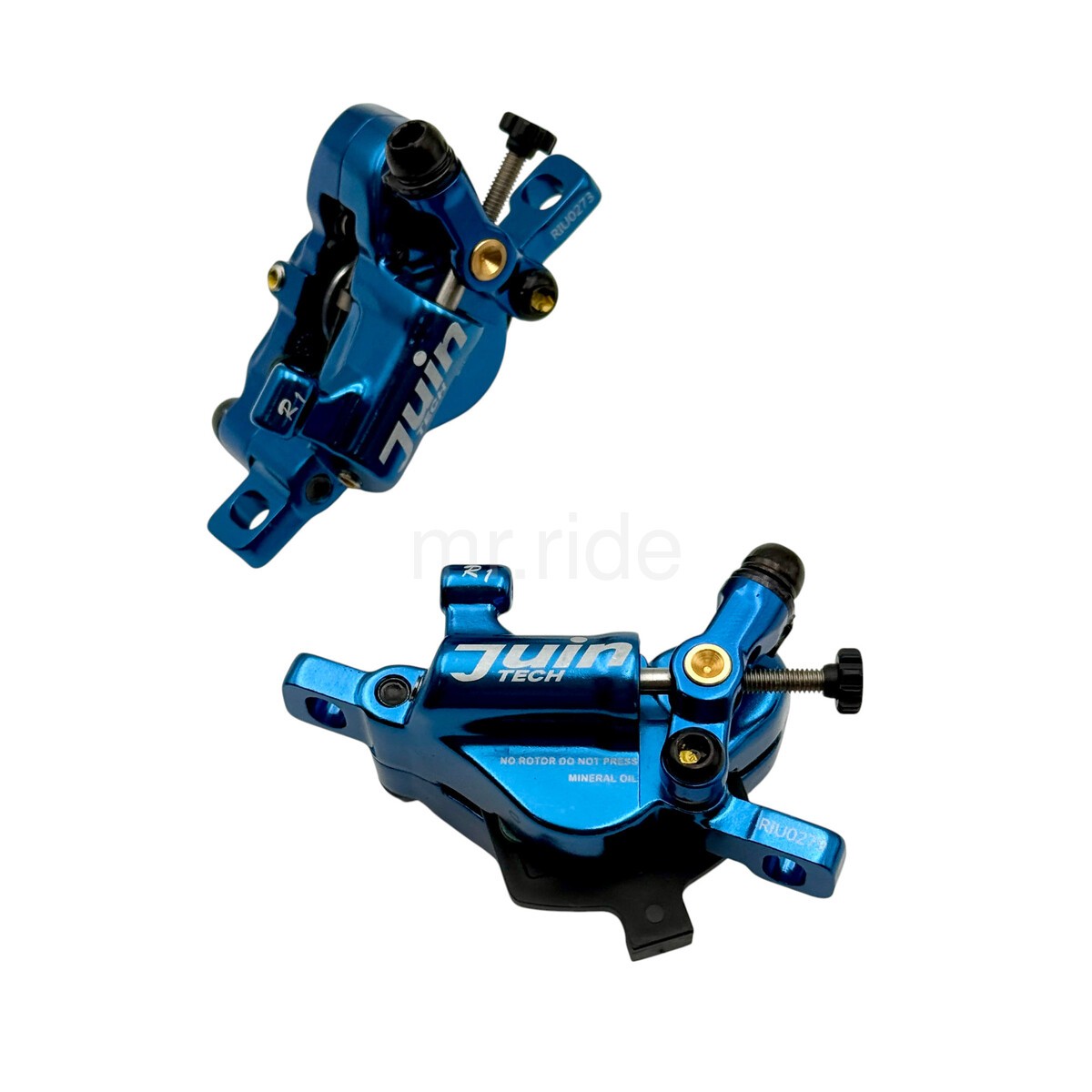 JUIN R1 Cable-Actuated Hydraulic Road Bike Disc Brake set with 160mm rotors Blue