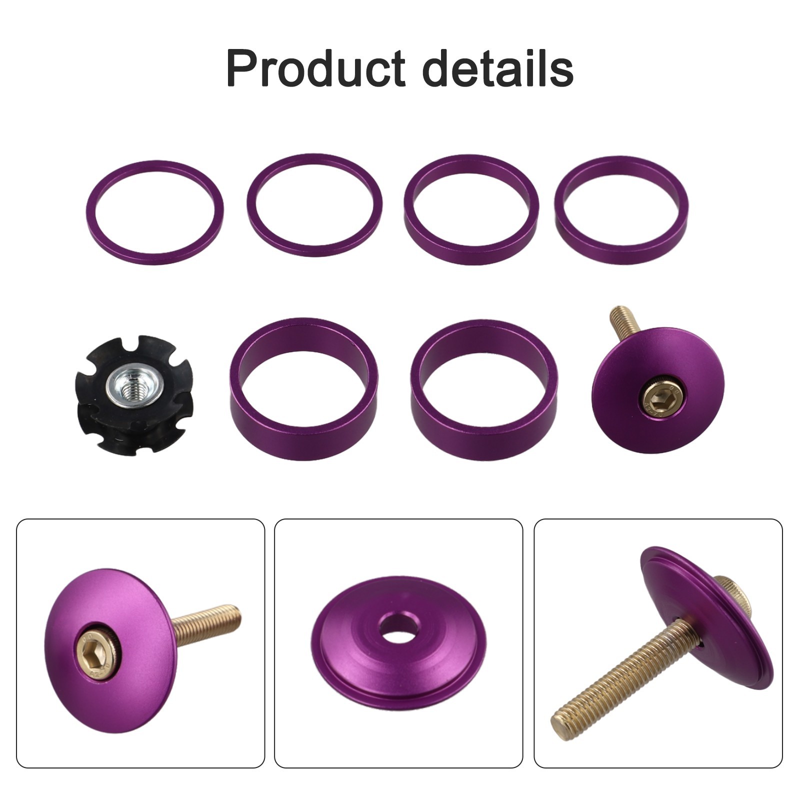 Bike Headset Washer Bicycle Fork Stem Spacers Set Sizes Lightweight