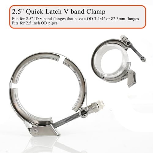 Quick Release 2.5 Inch Exhaust V band Clamp for Flange Kits 2.5 inch Silvery