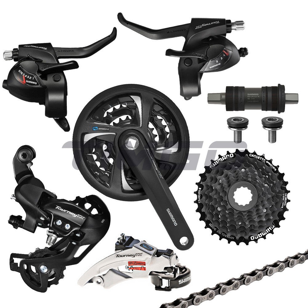 Shimano TX800 3×8 Speed Groupset FC-TX801 BB-UN101 Front Rear Derailleur HG200-8