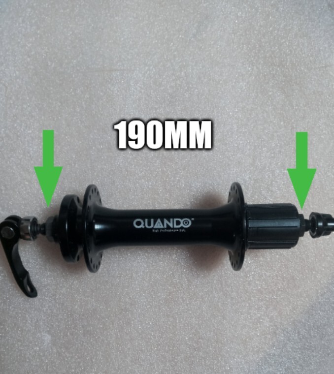 Quando Fat bike rear hub aluminum 190mm QR 8/9/10 speed 36h Cassette disc type.