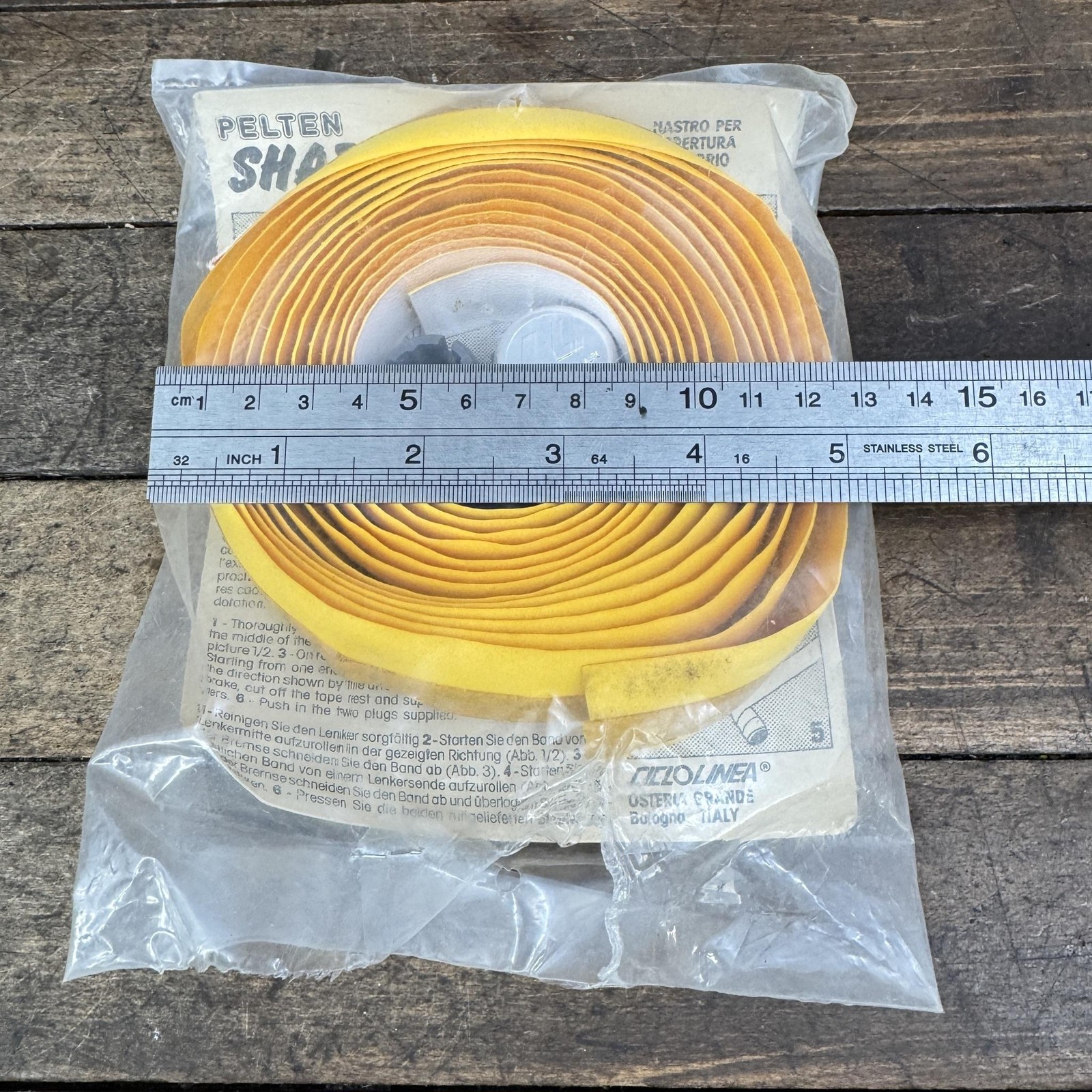 Vintage Pelten Shade Handlebar Tape Yellow Foam Bar Wrap Ends Italy Road Bike